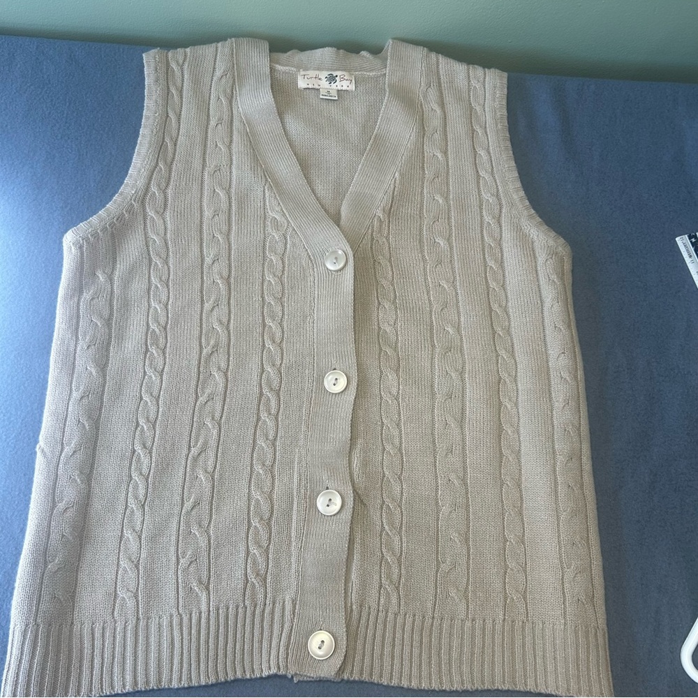 Cream Cable Knit Cardigan Sweater